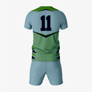 Uniformes de Fútbol para Hombre, 100% Poliéster, Cuello en V, Manga Corta, Transpirable, Estampado Gráfico Sublimado, Camiseta y Pantalones Cortos de Fútbol, Talla Adulto - Product Image 4