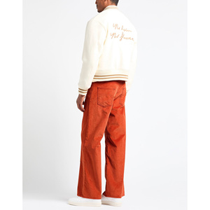 Blouson universel coupe ample style universitaire avec col montant, broderie frontale, style streetwear, épaules tombantes, 100 % coton - Product Image 4