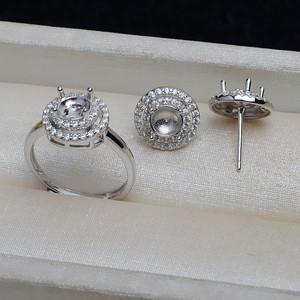 Componentes de Joyería de Plata S925 para DIY, Juego de Anillos Colgantes Giratorios, Soporte Hueco para Perlas de Cera de Abeja sin Aguja de 5.5-6 mm - Product Image 3