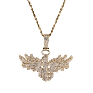 Pendentif Ailé de Luxe Hip Hop en Diamant pour Garçons, Collier Urbain Cool et Tendance, Bijou Charmant - Product Image 5