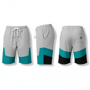 Men's Navy Blue Sport <b>Shorts</b> With Orange <b>White</b> Side Stripe Drawstring Waist Quick Dry Athletic Wear - Product Image 2