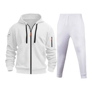 Unisex Winter Fleece Lined Breathable Cotton Sporty Tracksuit Set Full <b>Zip</b> <b>Hooded</b> Joggers Sweatpants Pockets Jogging Warm - Product Image 3