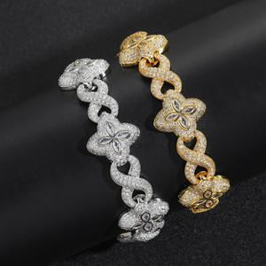Pulsera de Diamantes Moissanite Estilo Hip Hop para Hombre y Mujer, Pulsera de Cadena Cubana de Lujo con Incrustaciones de Diamantes para Fiestas y Bodas - Product Image 3