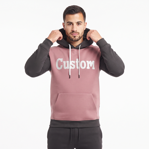 Sweat à capuche pour homme, coupe classique, couleur contrastée, 100% polyester, tricoté, poche kangourou, streetwear décontracté, logo personnalisé - Product Image 4