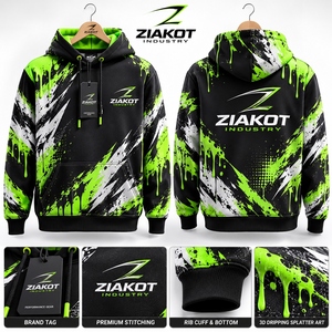 Vente en gros directe Pakistan Ziakot Industry – Design personnalisé vert néon noir-blanc à motif 3D, effet gouttelettes et éclaboussures, pour le sport - Product Image 1