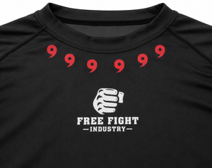 Free Fight Industry Men's Short Sleeve UPF50+ Breathable Rash Guard Black Red <b>Flame</b> Print Quick Dry Compression <b>Shirt</b> - Product Image 6