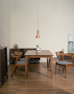 Luxury Mid Century Modern Dark Solid Malaysian Oak Dining <b>Chair</b> Curved Backrest for Hotel and <b>Small</b> Space Dining Room Use - Product Image 5