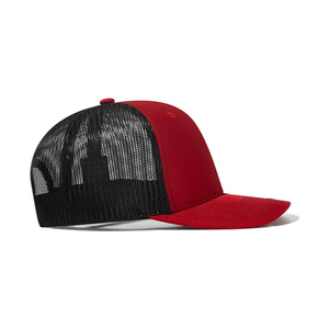 Gorra Trucker Roja de Malla, 6 Paneles, Ajustada, Color Sólido, Estilo Casual, Transpirable, Primavera/Verano, Unisex, Adulto - Product Image 3