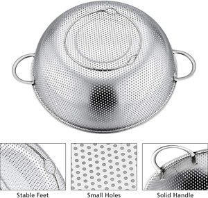 La construcción robusta y de alta demanda hace que las coladores metálicos sean ideales para alimentos pesados como patatas, pasta y legumbres remojadas. - Product Image 2