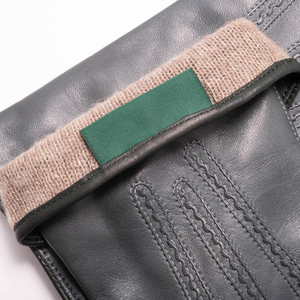 Meilleure édition de gants en cuir de mouton gris foncé unis, personnalisables, respirants, écologiques, longueur poignet, pour homme, hiver, extérieur - Product Image 4