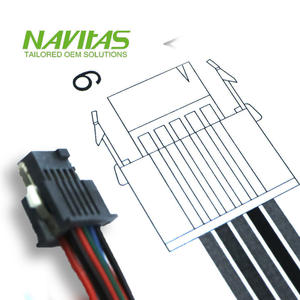 Mazo de cables de 10 vías de doble fila serie ISDF de 1,27mm con conector macho de crimpado, compatible con UL y RoHS - Product Image 1