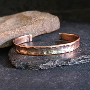 Hammered <b>copper</b> <b>bracelet</b> Rustic Viking Style Pure <b>copper</b> <b>bracelet</b> 7th anniversary gift <b>Copper</b> cuff bangle Arthritis <b>bracelet</b> - Product Image 2