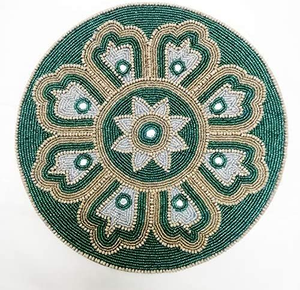 Embroidery Beaded Eco-Friendly Customizable Indian Decorative Dining Home Events Wedding Party Placemats - Product Image 5