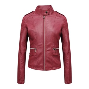 <b>Men's</b> PU <b>Leather</b> Moto Biker <b>Jacket</b> Stand Collar Zipper Closure Slim Fit Autumn Style - Product Image 1