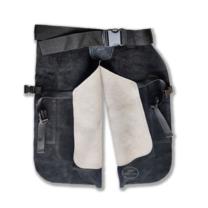 Top Selling Cowhide Suede Leather Long Farrier <b>Chaps</b> with Canvas Western Cowboy <b>Chaps</b> Equestrian Sportwear - Product Image 3