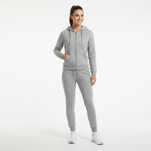 Vêtements de sport pour femmes OEM ODM, ensemble décontracté, veste à capuche en polyester à séchage rapide et pantalon de jogging - Product Image 5