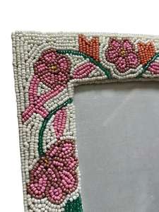 Whimsy Art Craft Handmade Customizable Beaded Photo <b>Frame</b> 6x8 | Floral Home Decor Tabletop Installation Hotel Restaurant Use - Product Image 3