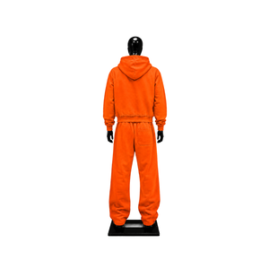 Orange Star Embroidered Tracksuit Men Custom <b>Zip</b> <b>Up</b> <b>Hoodie</b> Jogger Pants Set Streetwear Casual Sportswear Wholesale OEM Fashion - Product Image 2