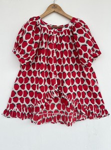 <b>Women</b> Strawberry Print Cotton Pajama Set <b>Short</b> Sleeve Button Top Ruffle <b>Shorts</b> 2 Piece Summer Sleepwear <b>Lounge</b> Set Beach Dress - Product Image 2