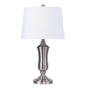 Lampe de table traditionnelle en laiton avec abat-jour en lin beige, contrôle par interrupteur LED E26, grande taille, décoration de salon, design contemporain - Product Image 3