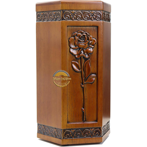 Premium Wooden Cremation Urn for Human <b>Ashes</b> Handmade Wooden Funeral Urn with Natural Finish Solid Wood Memorial Urn for Adults - Product Image 6