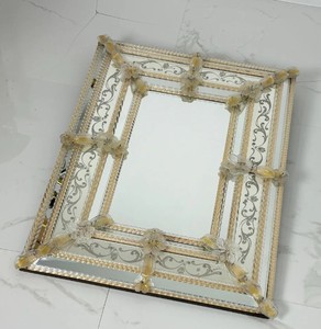 Gran espejo de pared de cristal de Murano atribuido a Barovier & Toso - Product Image 2