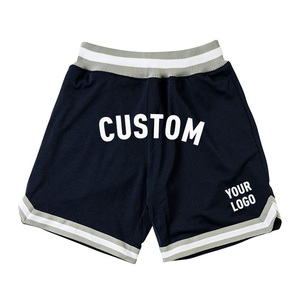 Shorts de basket-ball pour hommes 100% polyester, décontractés, rétro, en mesh, séchage rapide, 6 pouces, personnalisés par sublimation et broderie - Product Image 2
