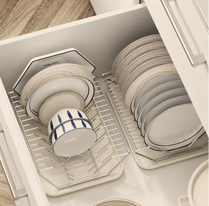 OEM/ODM Kitchen Dish <b>Drying</b> <b>Rack</b> Space Saving Drain Storage Organizer Countertop Dish Holder for Plates Bowls Cups Utensils - Product Image 3