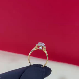 Bague de fiançailles et de mariage en diamant de laboratoire certifié HRD, or massif pur, bijoux, achat direct auprès d'un fournisseur indien de confiance - Product Image 4