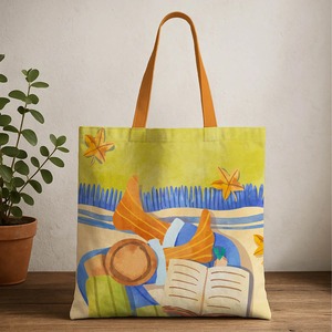 <b>Canvas</b> Tote <b>Bag</b> <b>Large</b> Size Black White Shoulder Handle Shopping <b>Bag</b> Daily Use - Product Image 6