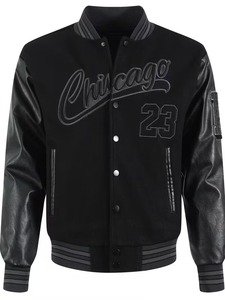 Manufacturer High Quality Embroidery Patch <b>Men</b> College Leather Sleeves Custom Logo Baseball <b>Bomber</b> Letterman Varsity <b>Jacket</b> - Product Image 2