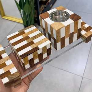 Brûleur de Bakhoor Designer Medkhana Oud, design noir et blanc à carreaux, nacre, brûleur d'encens et de Bakhoor de qualité supérieure - Product Image 2