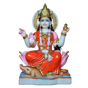 Marbre blanc Ganga Mata Murti |   Idole artisanale de Ganga Devi pour le temple et la maison – Maliyas - Product Image 1