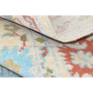 Tapis floral turc noué à la main Oushak exquis 8x10 9x12 10x14 pieds Design floral contemporain antique fait à la main pour le salon" - Product Image 5