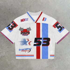 Jersey de Fútbol Americano Personalizado al por Mayor de Fábrica 2025, Uniforme Transpirable de Manga Corta con Malla y Twill - Product Image 3