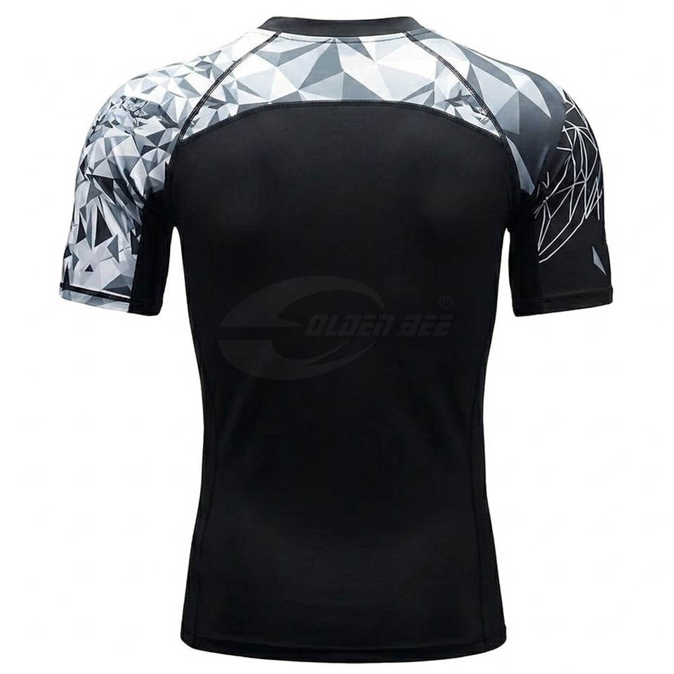 Athletic Men Compression Sports Rash Guard Short Sleeve Gym Running ...