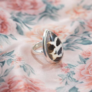 Vintage Black Septarian Gemstone <b>Ring</b> 925 Sterling <b>Silver</b> Rose Gold Yellow Gold Plated Handmade <b>Statement</b> Jewelry Gift Women Her - Product Image 6