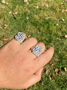 Hip hop Iced Out Dollar Sign <b>Ring</b> Baguette Moissanite Diamond Sterling Silver Hip Hop <b>Ring</b> Luxury Rapper Style Jewelry <b>for</b> <b>Men</b> - Product Image 3
