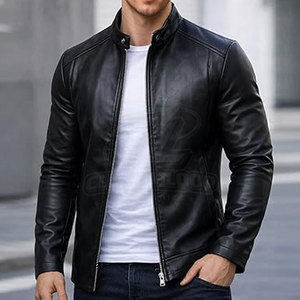 Veste en cuir véritable pour homme, best-seller, avec fermeture éclair et manches ajustables pour un ajustement confortable - Product Image 6