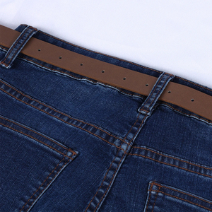 Jean unisexe décontracté à jambe large, respirant et à séchage rapide, délavage moyen, coupe droite, coupe ample, taille mi-haute, en denim tricoté, style streetwear - Product Image 5