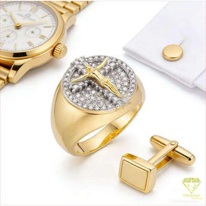 Anillo de cruz religiosa de lujo en plata 925 con diamante cultivado en laboratorio para colecciones de joyería de moda para hombres. - Product Image 3