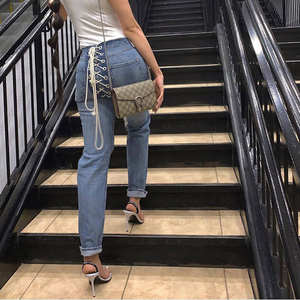 Jeans de Mujer al por Mayor OEM, Talla Personalizada, Jeans Sexys con Cordones en la Cadera, Jeans de Talla Grande para Mujer, Pantalones de Mezclilla Estilo Urbano - Product Image 2