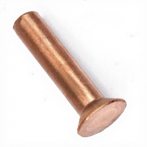 Rivets à tête plate en cuivre, tailles M1.5, M2, M2.5, M3, M4, M5, M6 et M8, disponibles sur mesure en acier et en aluminium - Product Image 1