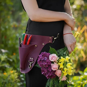 Cinturón de herramientas de cuero duradero para floristas, organizador profesional de jardinería, bolsa de cintura con múltiples bolsillos, venta al por mayor OEM a precio asequible - Product Image 5