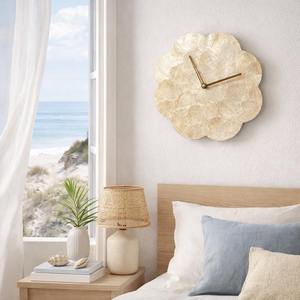 Superbe offre : horloge murale en nacre durable, mosaïque de coquillages, décoration naturelle, horloge décorative - Product Image 4