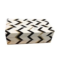 Boîte de rangement à bijoux haut de gamme en os incrusté avec plusieurs compartiments pour bagues, bracelets, boucles d'oreilles et colliers