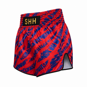 SHH Red Blue Printed Boxing Shorts Men's Satin Martial Arts Wear Regular Fit Quick Dry - Product Image 6