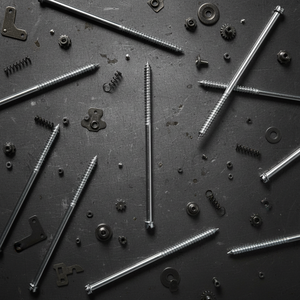 Vis à tête fendue en acier au carbone métrique zingué à double extrémité de qualité industrielle PDC, classe 4.8 6.8, pour fixation du bois - Product Image 1