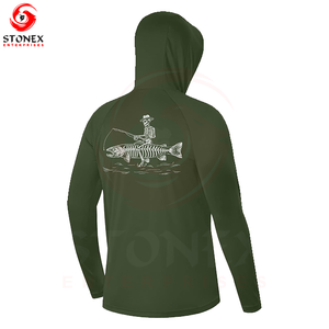 Haut de pêche à capuche pour homme UPF 50, léger, en tissu extensible, respirant, séchage rapide, manches longues, professionnel - Product Image 5