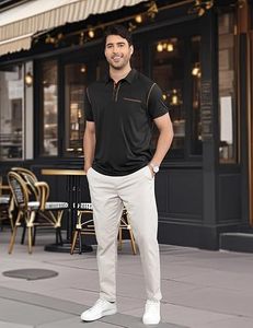 Polo informal para hombre, camisa de golf ligera de manga corta, camisa con cuello y botones con bolsillo - Product Image 3